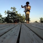 screwing in the planks