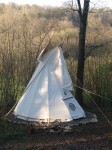 spiral lodge with rain hat