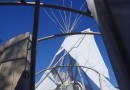 big tipi seen through the arches