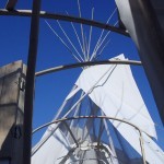 big tipi seen through the arches